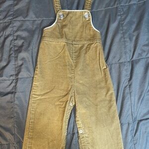 Vintage Baby Boy Tan Corduroy Overalls